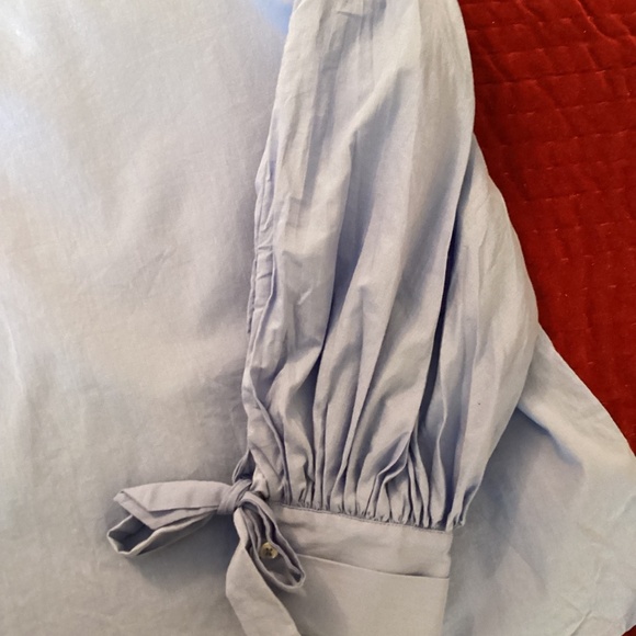 Massimo Dutti Lightweight Cotton Sleeve Tie Blouse size 8 - Picture 7 of 12